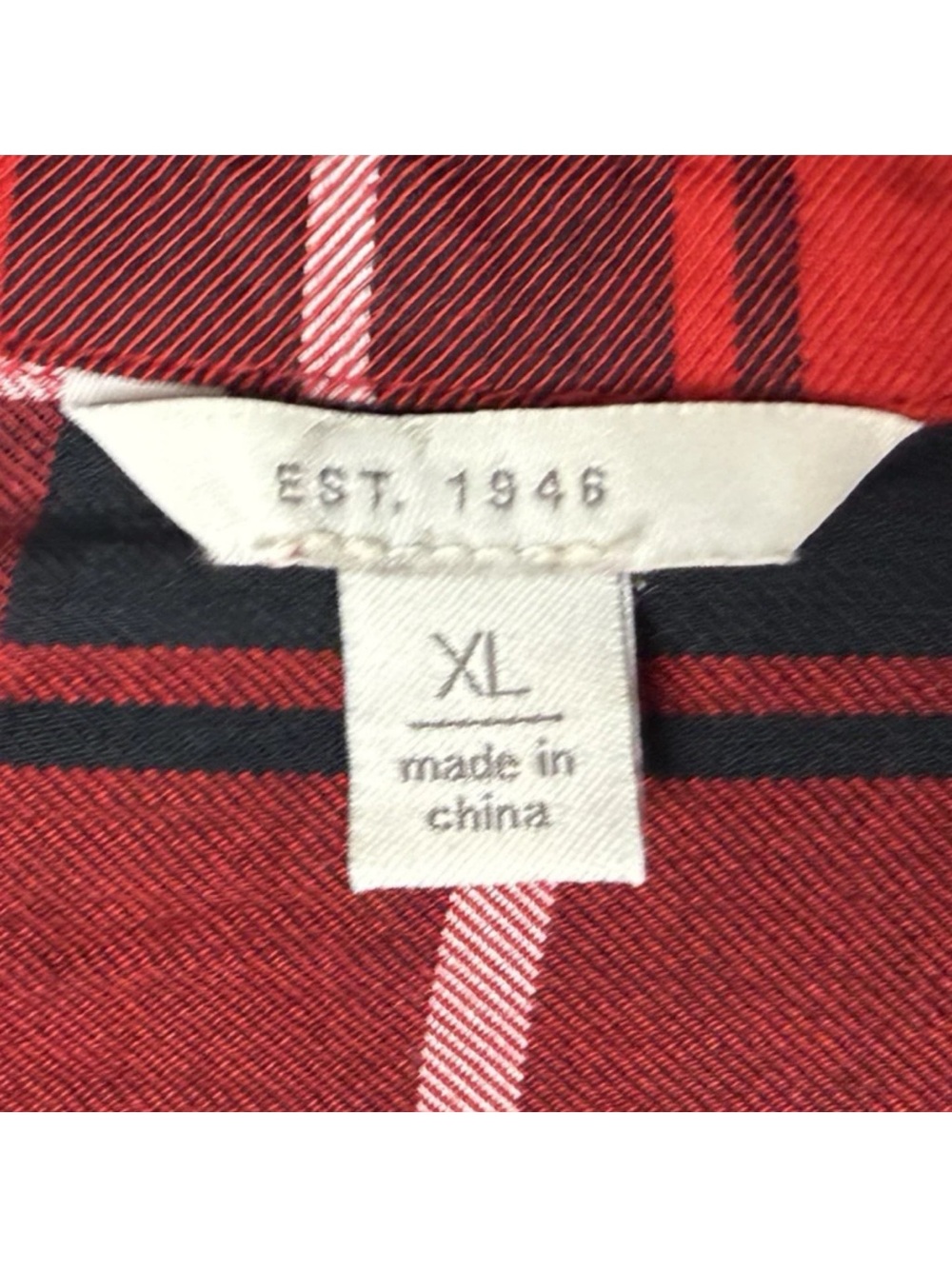Cato Est. 1946 Shirt Size XL Top 3/4 Roll-Tab Sleeves Plaid Red Black White - Picture 6 of 6